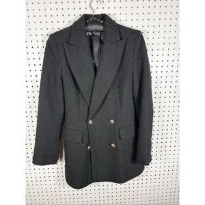 Zara Charcoal Textured Blazer